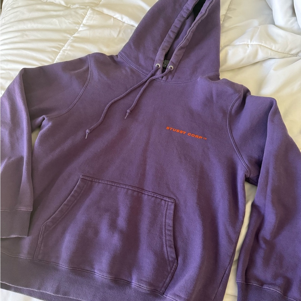 Stussy Purple Pullover Hoodie with Black Tag
